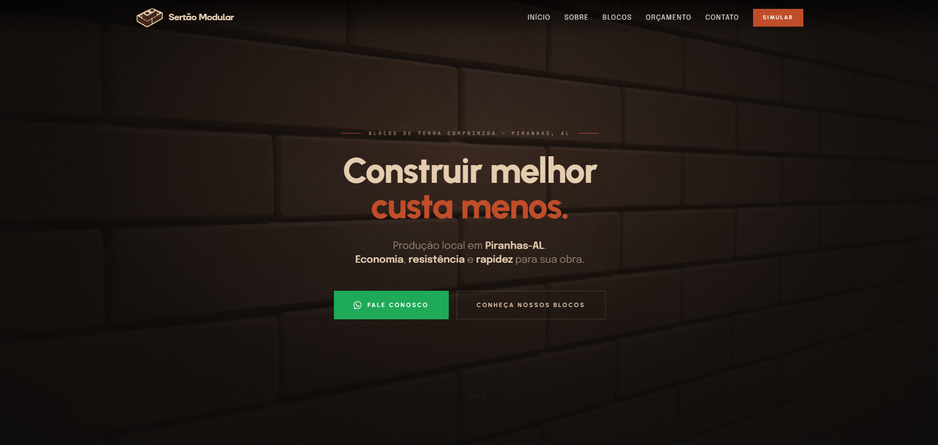 Homepage of the Sertão Modular website